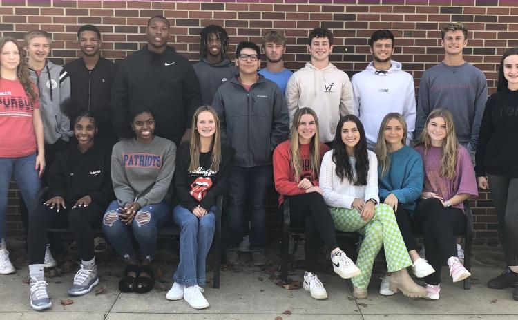 This year's OCHS Homecoming court includes (back, from left): Samantha Amos, Landon Fields, Naeshon Wilson, KB Bonds, Michael Fleming, Juan Delgado-Cortez, Haiden Ashworth, Cooper Mattox, Landon Faust, Will Sampson and Andi-Grace Moore; (front, from left): Denim Goddard, Vonkeria Jenkins, Peyton Lewis, Claire Gabriel, Jenna Fleming, Aniah Miller and Lizzie Wadsworth. (Photo/ Andy Johnston)