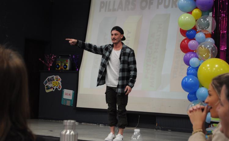 Wade King, an education leader from Get Your Teach On, was one of the keynote speakers at the personal development event at Oglethorpe County Elementary School on Oct. 7. He and his wife, Hope King, worked with teachers on how to create engaging classrooms. (Photo/Megan Fitzgerald)