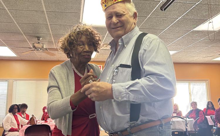 Roz Echols and Jim Boggs were selected queen and king of the Oglethorpe County Senior Citizens Center's Valentine's Ball on Tuesday. (Photo/Shelby Wingate)
