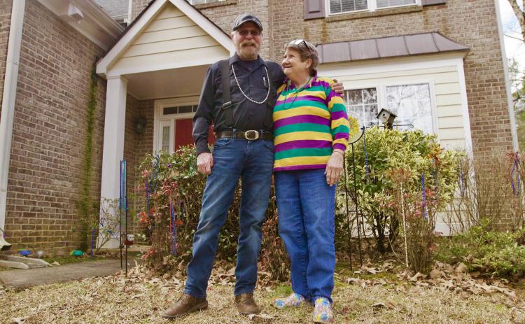 (SOPHIE MCLEOD/THE OGLETHORPE ECHO) Mike and Patty Boyd, who moved to Georgia from Louisiana nearly a decade ago, have managed to bring a taste of Cajun country into Oglethorpe County. They decorate their home for Mardi Gras every year.