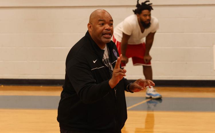 OCHS boys basketball coach Larry Brown leads a youth basketball camp last week at the school’s gym. (LANDEN TODD/THE OGLETHORPE ECHO)