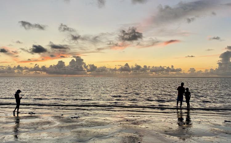 Our family — all 16 of us — love basking in the natural wonders of Georgia’s outdoors. Sunrise on the coast of the Golden Isles is a special time of day. And it’s an extra special time for our son Alan to take his sons, William and Fenn, fishing in the surf of Cumberland Island. As soon as all eight of our grandchildren could walk, they were holding fishing poles. (HEATHER NESMITH/SUBMITTED)