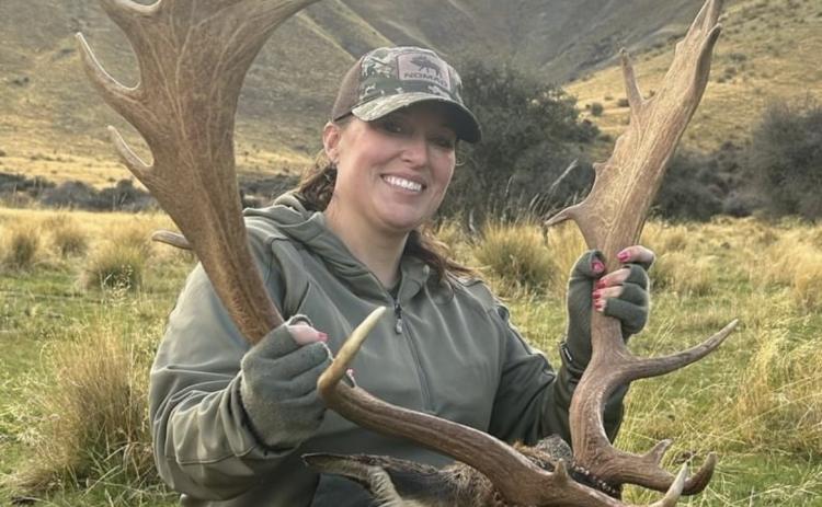 Paige Hill Murphy recently harvested this fallow buck in New Zealand. Her job with Huk allows her to travel places like Mexico and New Zealand.  (SUBMITTED PHOTO)