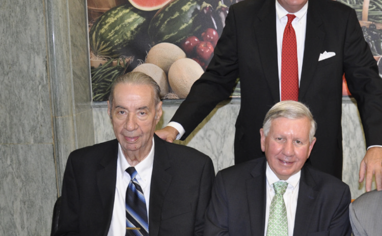 In October 2012, Georgia Agriculture Commissioner Gary Black hosted a lunch in Atlanta. Bert Lance, left, was among the invitees, along with Larry Walker, right, and me. The next year, Larry and I visited the former DOT commissioner and his wife, LaBelle, in Calhoun on our Legends Tour that also included Bobby Lee Cook and Gov. Zell and Shirley Miller. (SUBMITTED PHOTO)