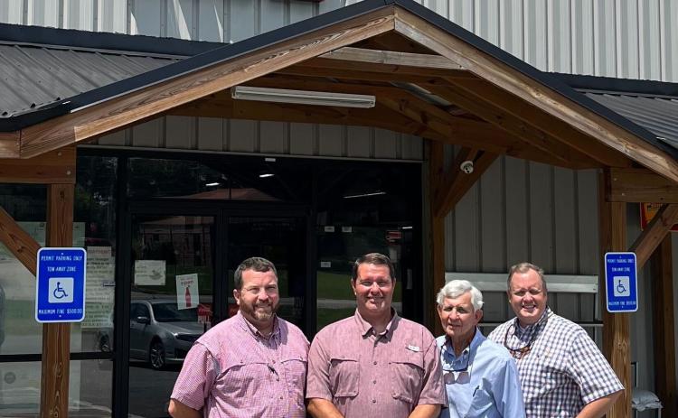 The new leadership group for the Ace Hardware in Crawford includes Jeff Strickland (from left), the vice president of operations, Chuck Gabriel, the store manager, and store owners George and Tripp Strickland. (SUBMITTED PHOTO)