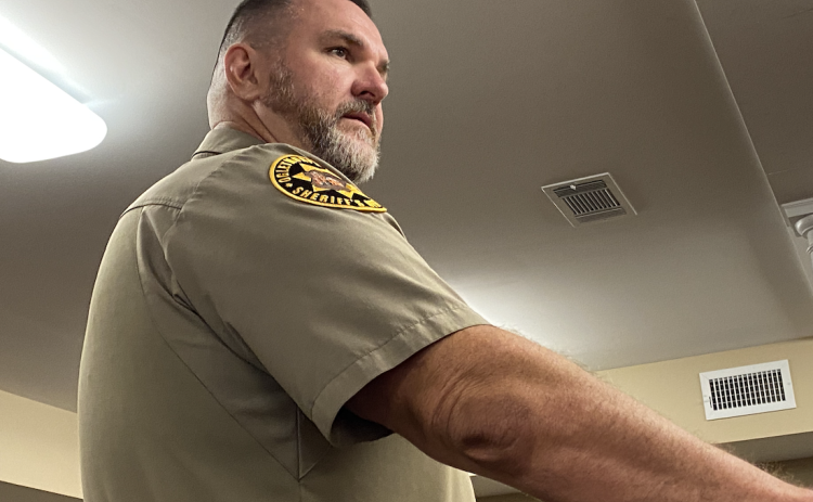Sheriff David Gabriel proposed the idea of adding one to two more 911 dispatchers during discussion at the Board of Commissioners meeting on Monday night. (GARRETT KICKLIGHTER/THE OGLETHORPE ECHO)