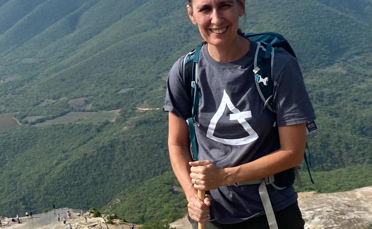 Oglethorpe County Elementary School ESOL teacher Leslie Johnson hikes in Mexico this summer while wearing a Fund for Teachers T-shirt. Johnson spent five weeks in Oaxaca, Mexico, to improve her Spanish and cultural knowledge, thanks to a grant from the organization. (Submitted Photo)