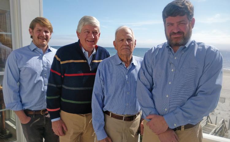 The NeSmiths drove to Holden Beach, North Carolina, to visit with Eddie and Carolyn Sweatt in 2019. Carolyn took this photo on their deck overlooking the Atlantic Ocean. From left are Eric NeSmith, Dink NeSmith, Eddie Sweatt and Alan NeSmith. (Submitted Photo)
