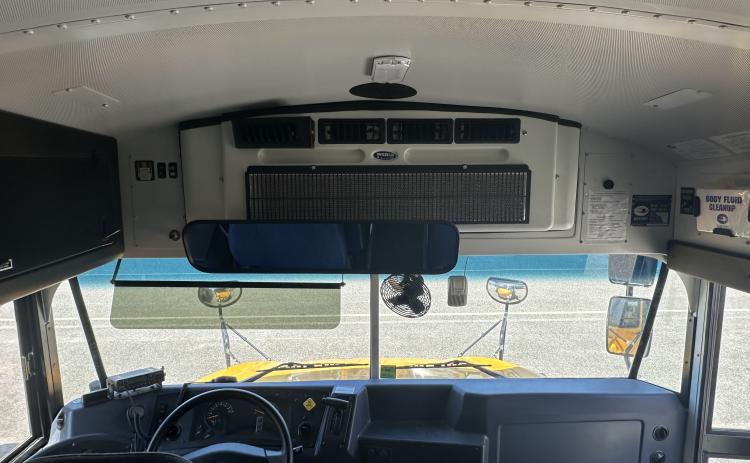 The interior of one of the new 72-passanger Blue Bird gas-powered route buses Oglethorpe County School System received. The bus is equipped with air conditioning, bus two-way communication and crash mitigation. (Submitted Photo/The Oglethorpe Echo)