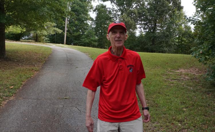 Frank Roberts gets his steps in on a daily basis. By his count, he reached 2 million steps on Aug. 31 and has a daily high of 13,506, set on June 7. (ALEX PERRI/THE OGLETHORPE ECHO)